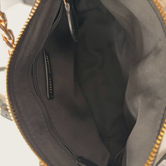 Rebecca Minkoff Edie Chain Chevron Black Leather Crossbody Shoulder Bag NWT $225 - Picture 9 of 9